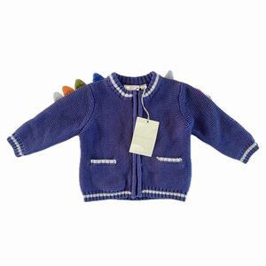 Elegant Baby Blue Dinosaur Knit Sweater